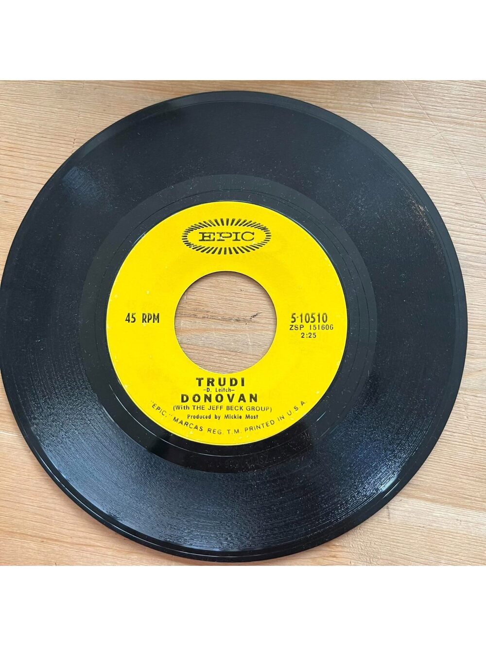 Donovan - Trudi/Goo Goo Barabajagal(Love is Hot) 45rpm VG+ R20